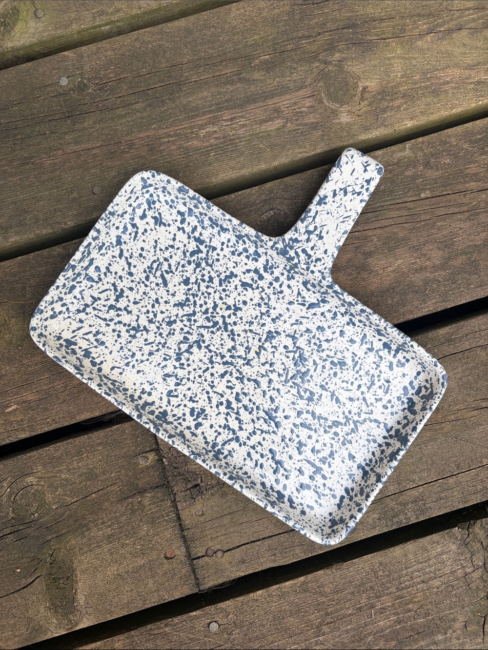 VINTAGE Pan DR. DOUGLAS WONDER BAKER Ceramic Blue White